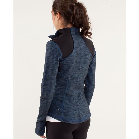 Lululemon Forme Jacket Reversible Slub Denim Limitless Blue / Black - Size: 10 - Picture 3 of 12